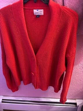 Universal Thread Red Button-Front V-Neck Cardigan